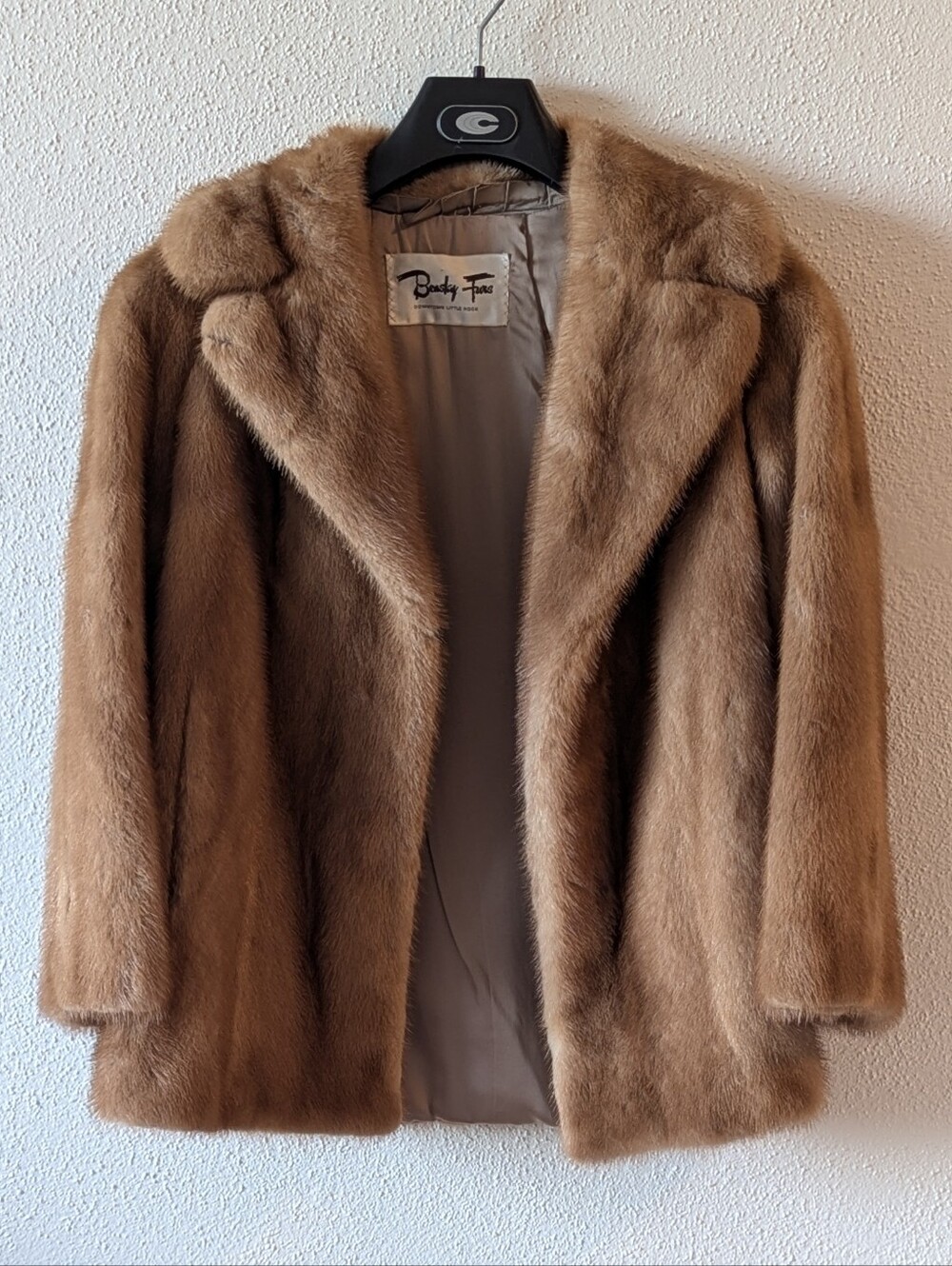 Vintage Mink Pastel Women's Stroller Coat With Pockets